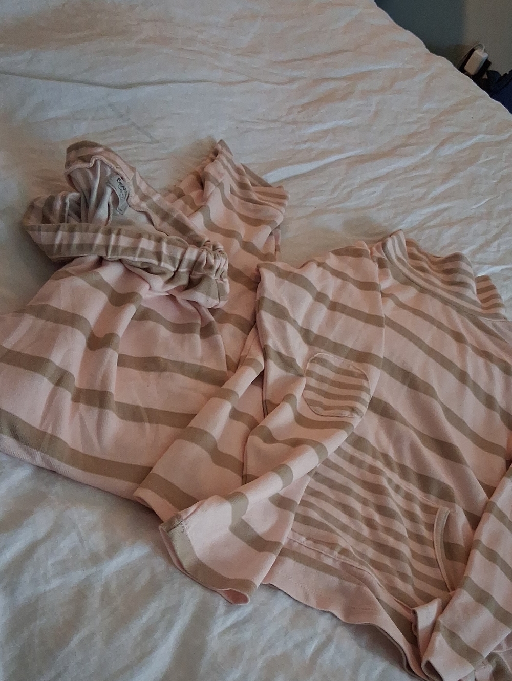 New BearPaw Pink and Beige Striped Lounge Top & Pants  Set